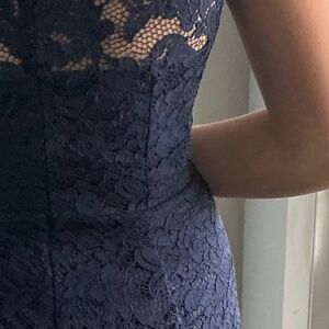 Navy Blue knee length lace dress size L